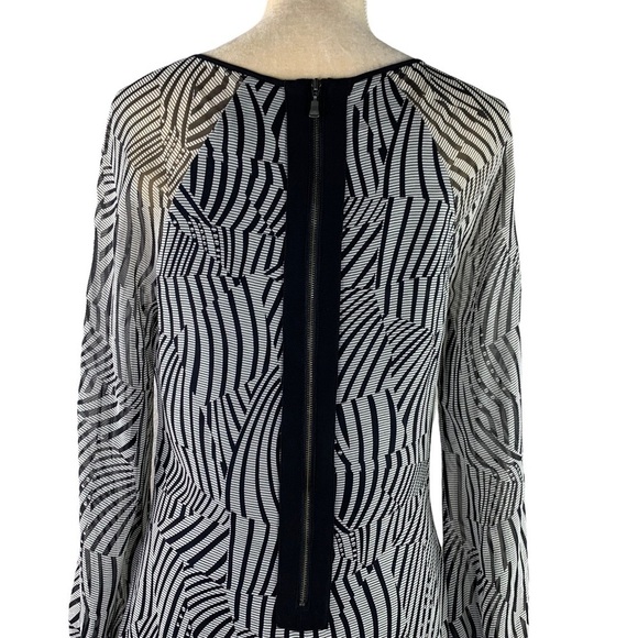 Ted Baker London Abstract Zebra Pattern with Bronze Glass Beads Design Dress - Picture 11 of 16